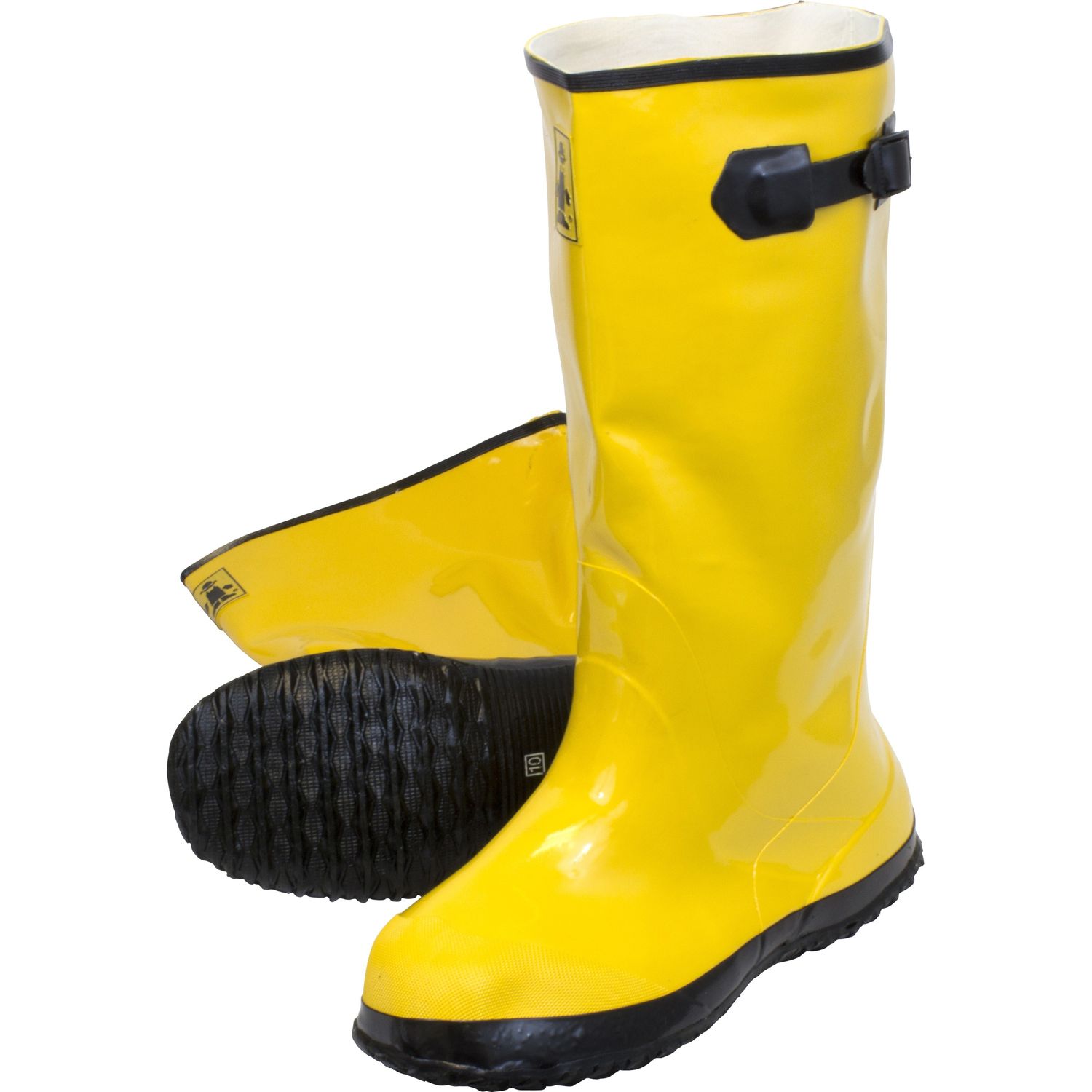 Yellow Slush Boots 10 Boot Size, Latex, Yellow