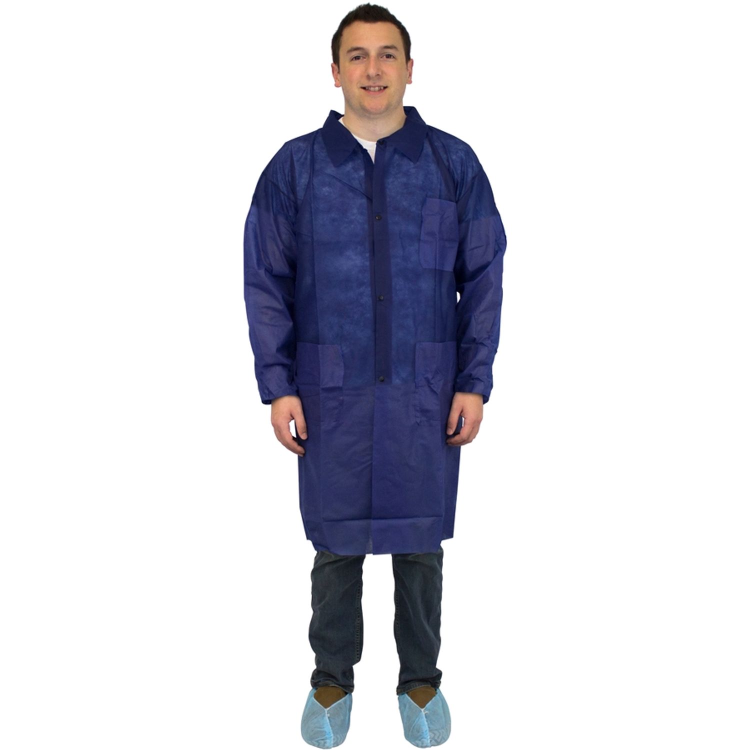 Blue Lab Coats Medium (M) Size, Polypropylene, 28 g/m2