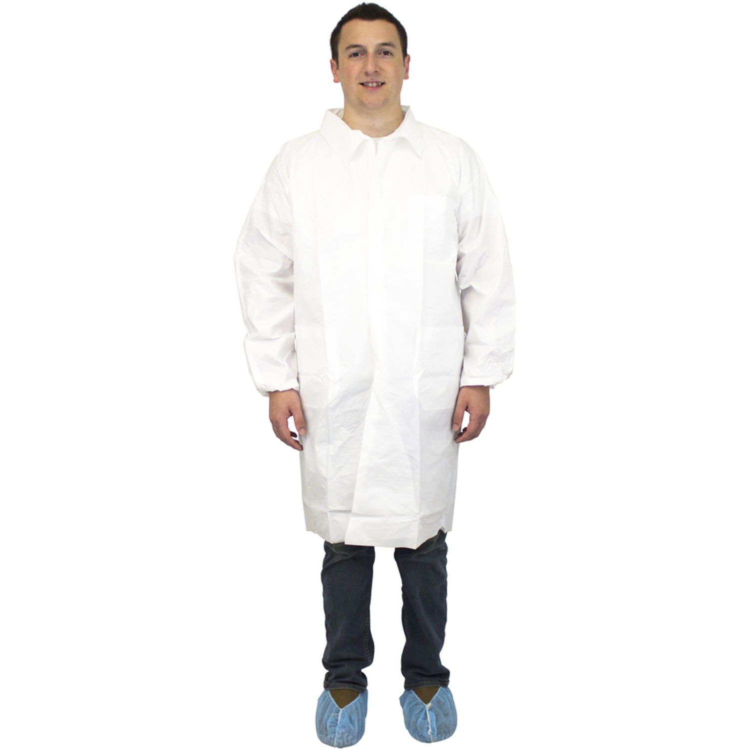White Lab Coats 3-Xtra Large Size, Polypropylene, 60 g/m2