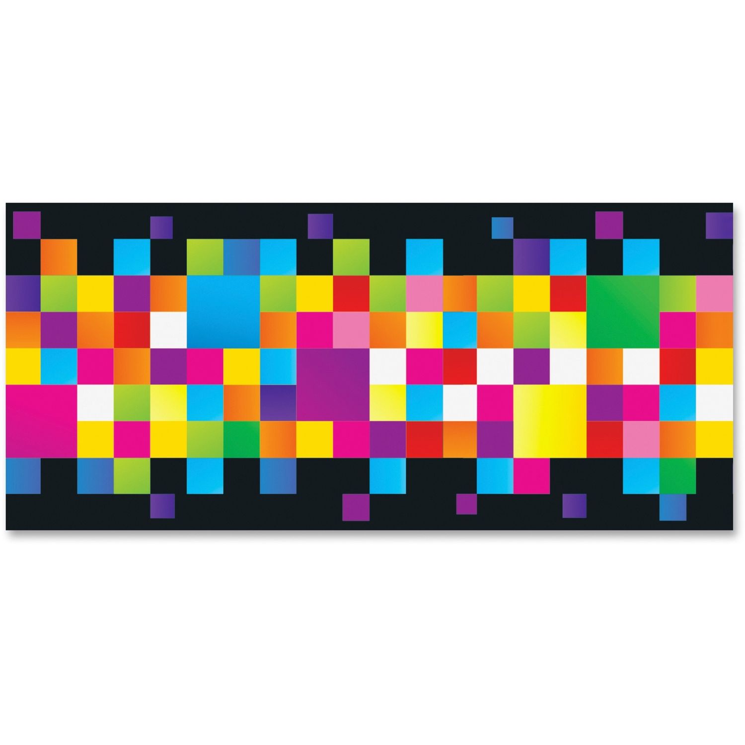 Pixels Bolder Borders Pixels, Precut, Durable, Reusable, 2.75" Height x 429" Width, Multicolor, 1 / Pack