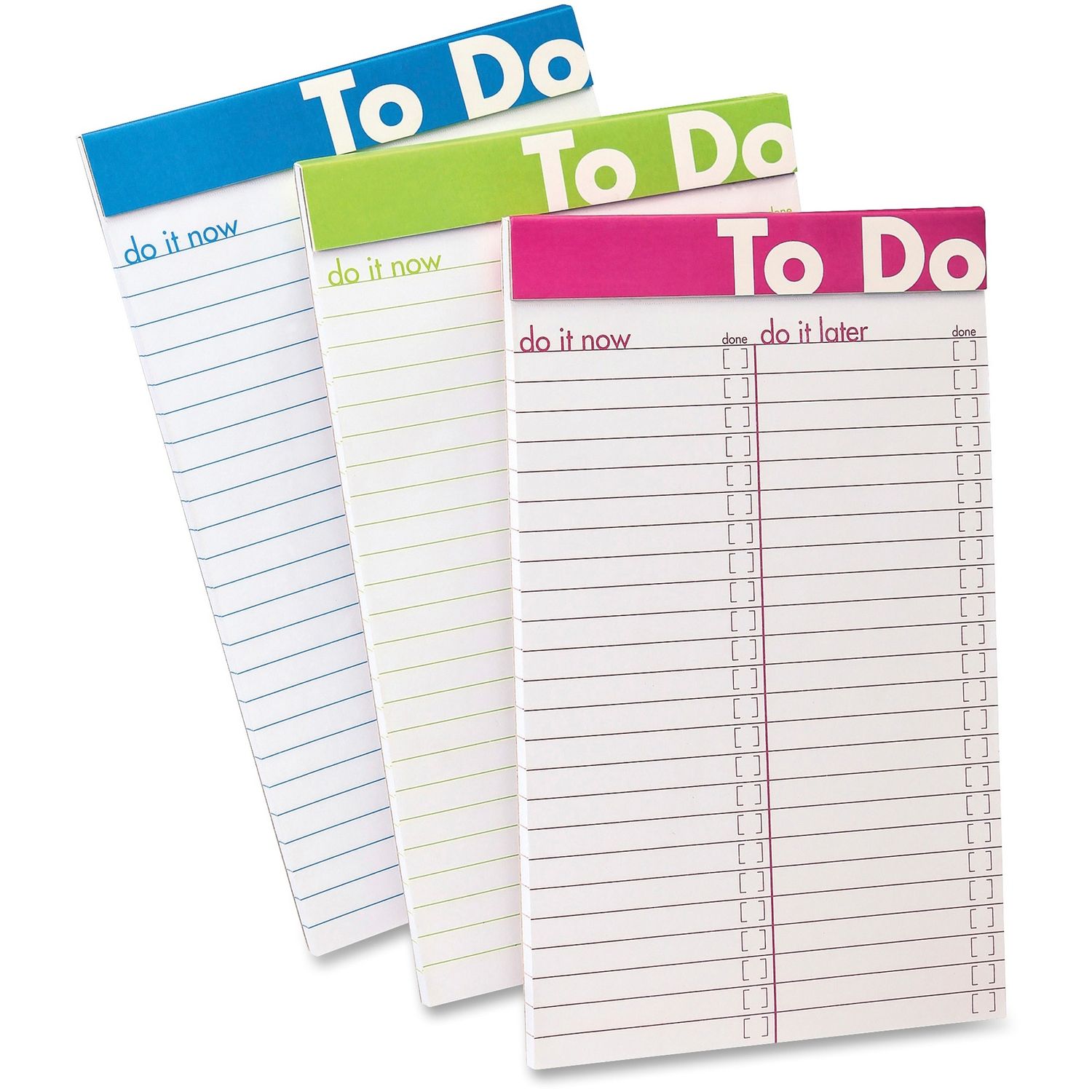 To Do List Notepad 50 Sheets, 5" x 8", White Paper, Assorted Cover, Micro Perforated, 6 / Pack