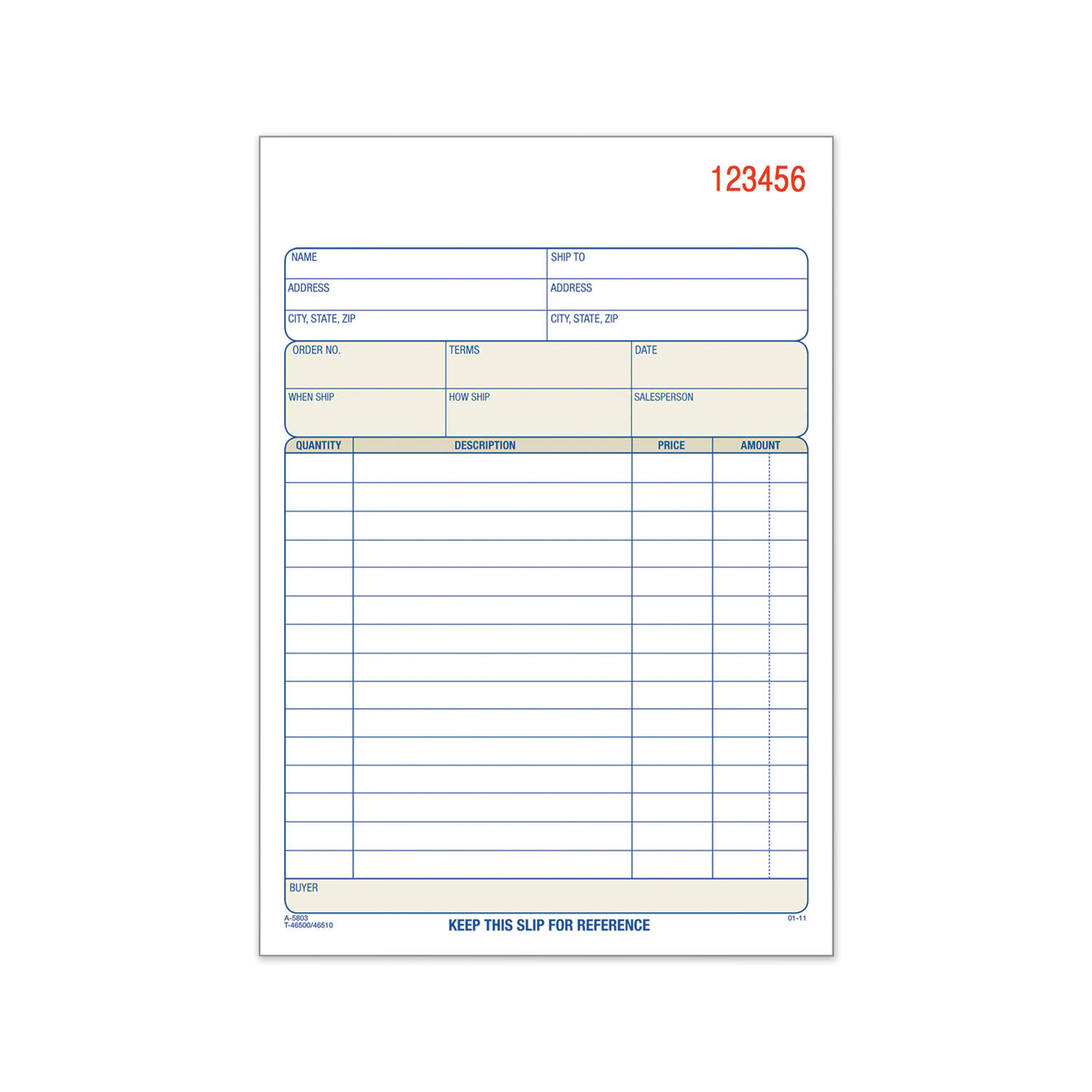 Sales Order Book Two-Part Carbonless, 7.94 x 5.56, 50 Forms Total