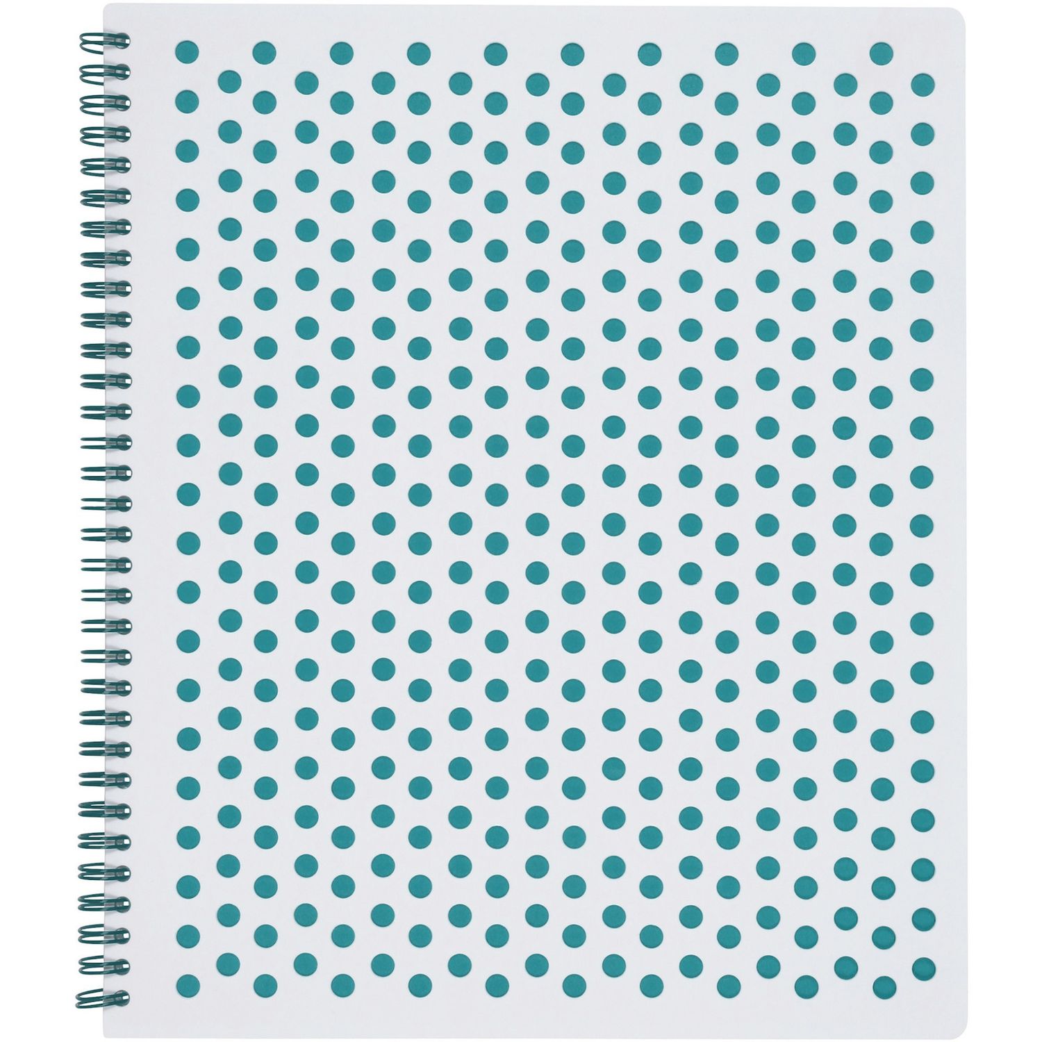 Polka Dot Design Spiral Notebook Double Wire Spiral, College Ruled, 3 Hole(s), 0.50" x 9.5"11.1"Polka Dot, Micro Perforated, Hole-punched, Durable, Wear Resistant, Damage Resistant, 1 Each