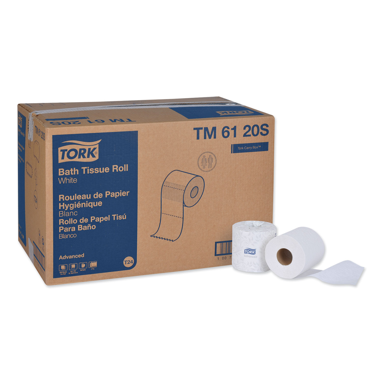 Advanced Bath Tissue Septic Safe, 2-Ply, White, 4" x 3.75", 500 Sheets/Roll, 96 Rolls/Carton
