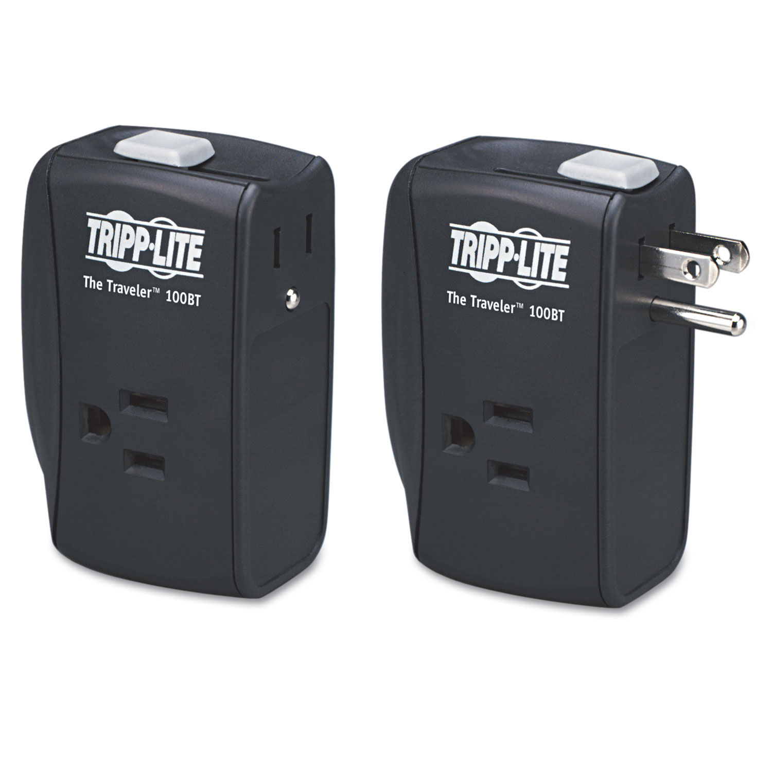 Protect It! Portable Surge Protector 2 AC Outlets, 1,050 J, Black