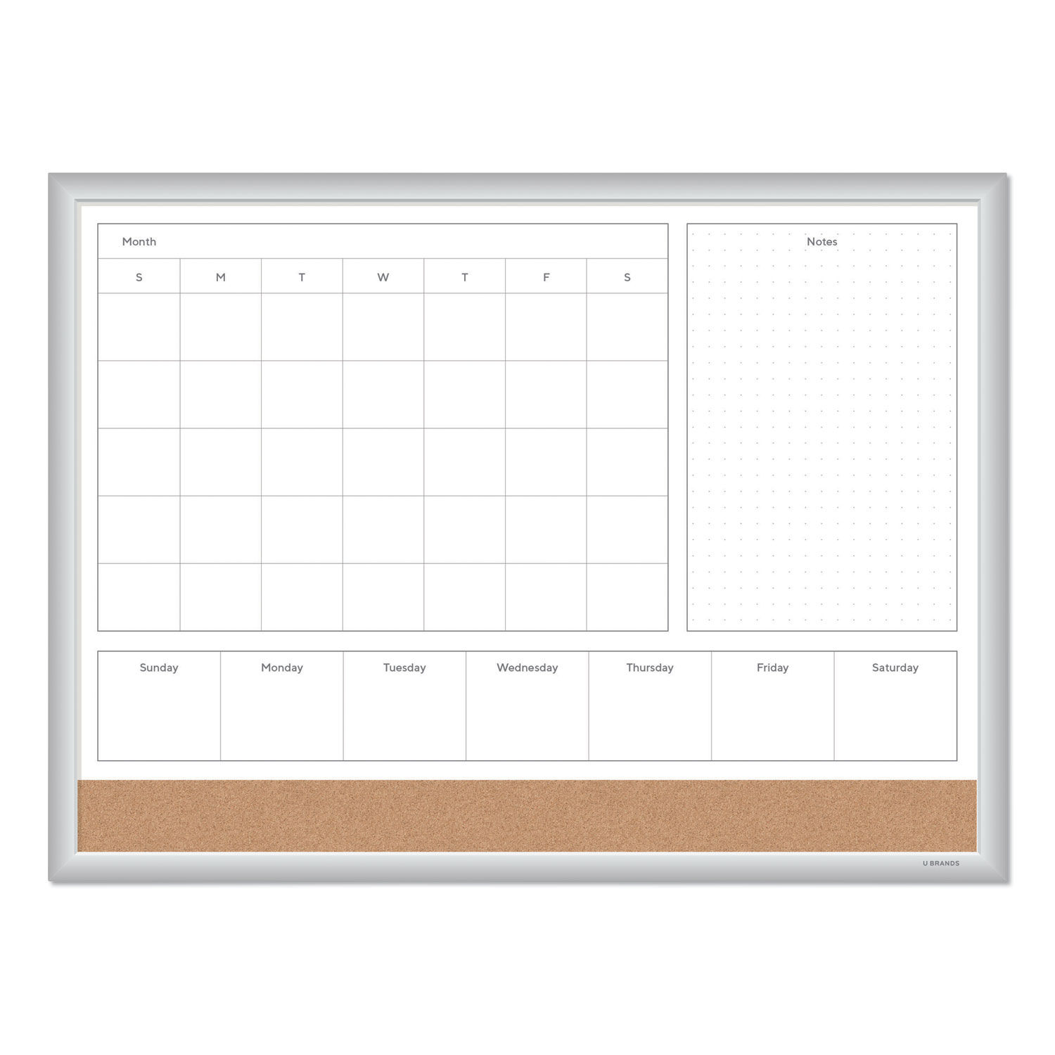 4N1 Magnetic Dry Erase Combo Board 23 x 17, White/Natural