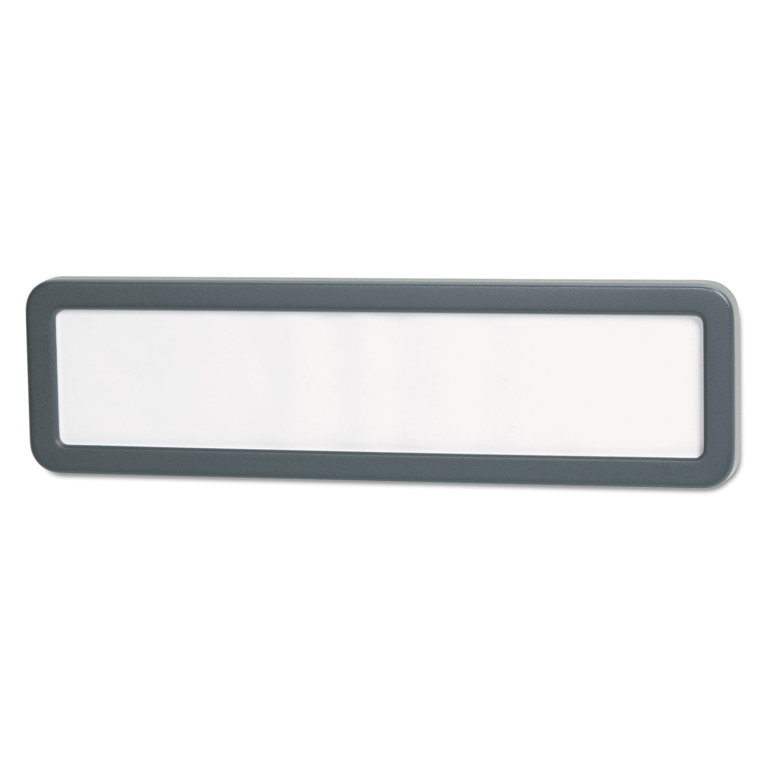 Recycled Cubicle Nameplate with Rounded Corners 9 x 2.5, Charcoal