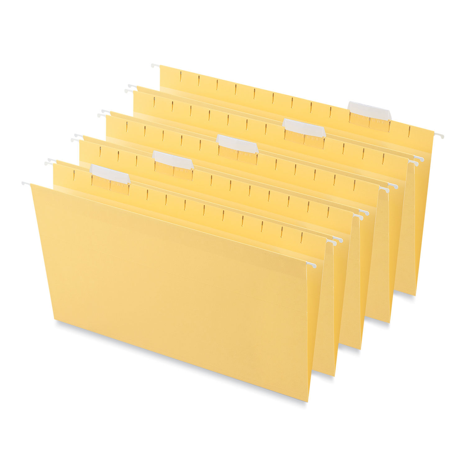 Deluxe Bright Color Hanging File Folders Legal Size, 1/5-Cut Tabs, Yellow, 25/Box
