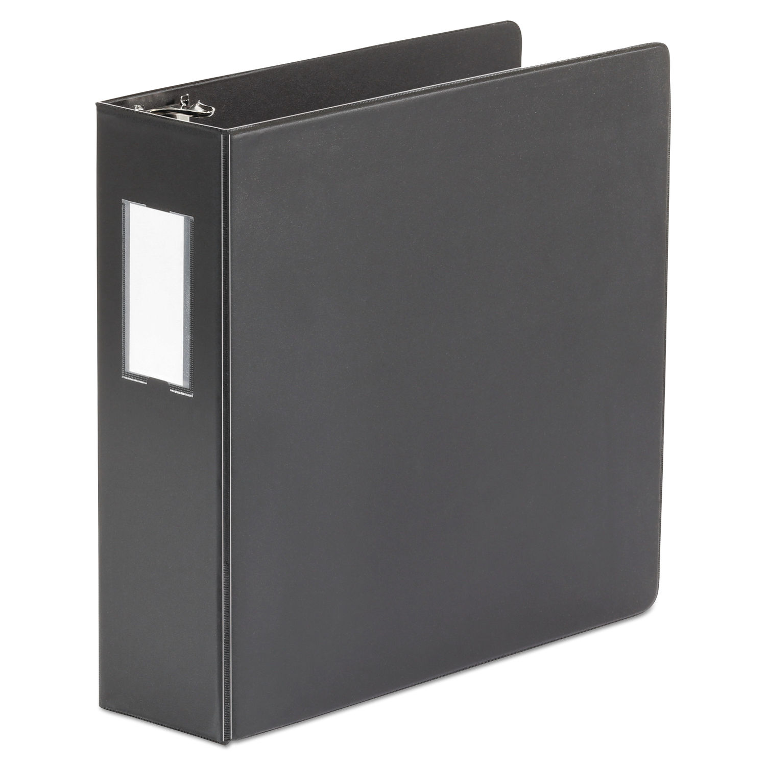 Deluxe Non-View D-Ring Binder with Label Holder 3 Rings, 3" Capacity, 11 x 8.5, Black