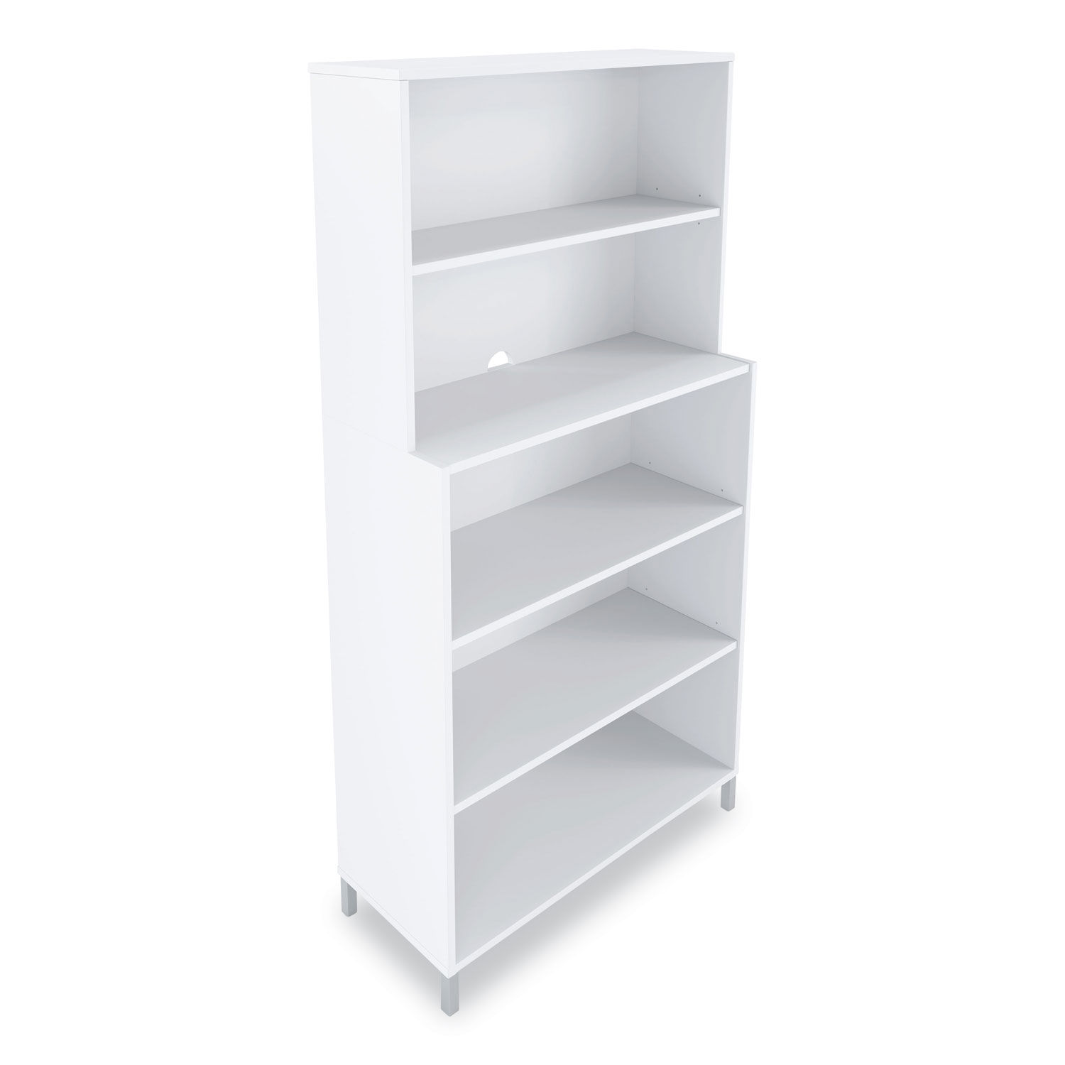 Essentials Laminate Bookcase Five-Shelf, 35.8w x 14.9d x 72h, White