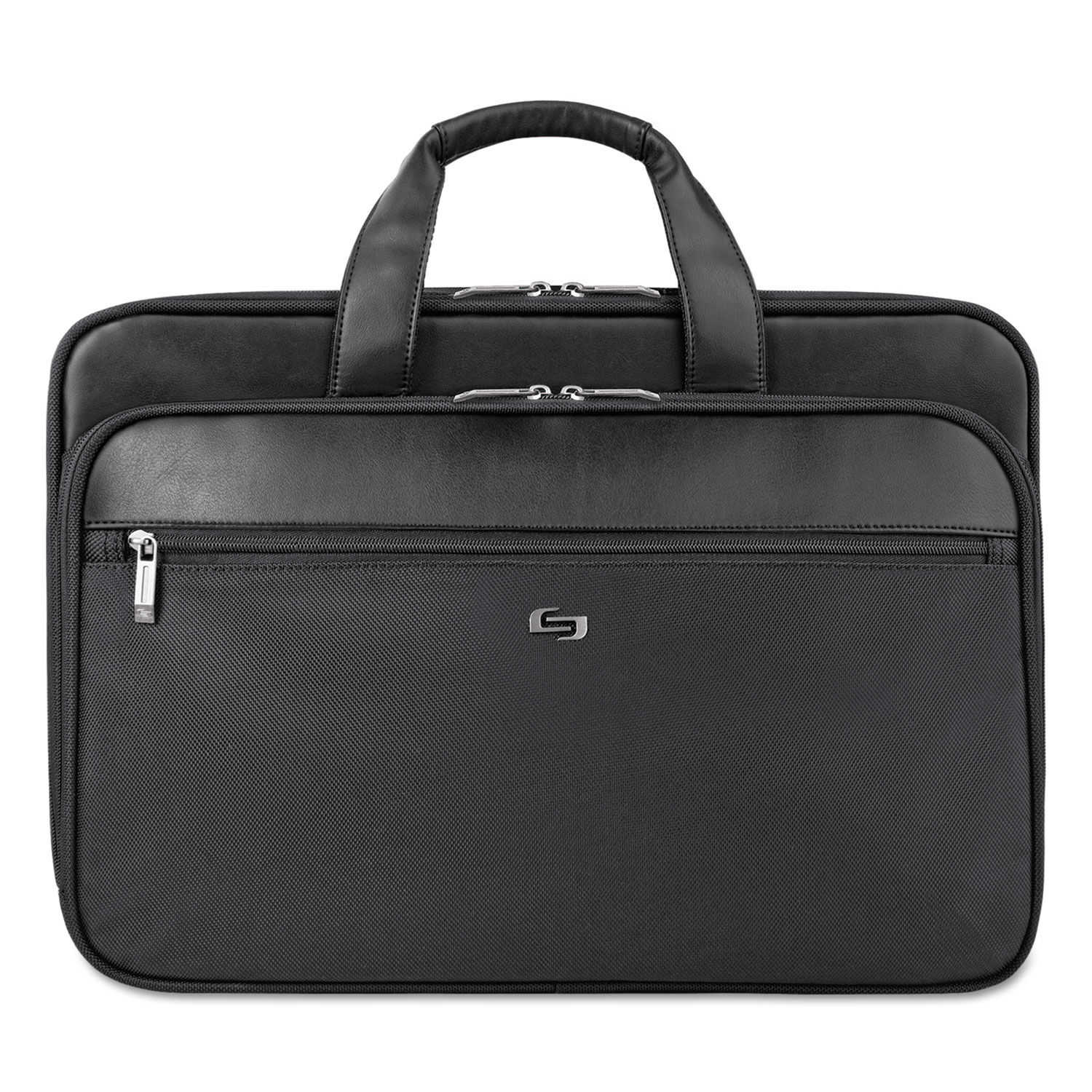 Classic Smart Strap Briefcase Fits Devices Up to 16", Ballistic Polyester, 17.5 x 5.5 x 12, Black