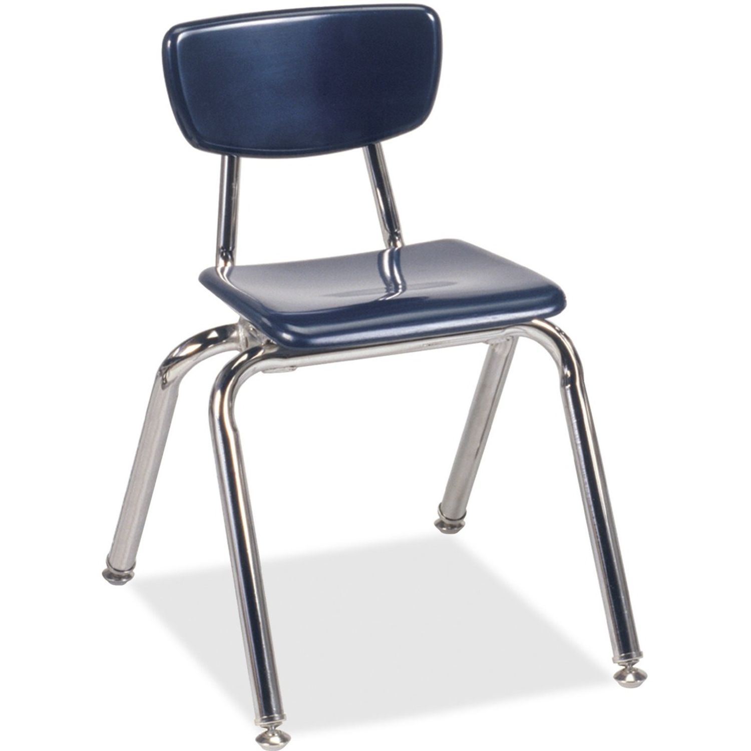 3014 Stack Chair Chrome Frame16.5" x 17.25" x 26", Plastic Navy Seat