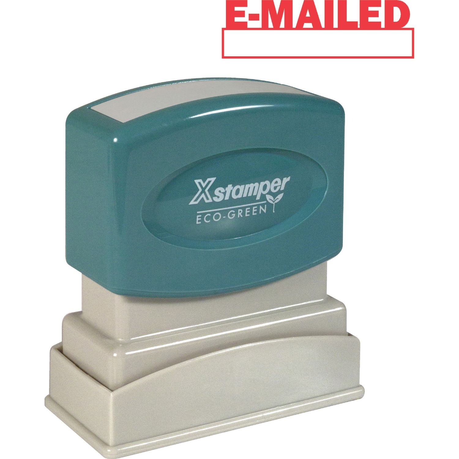 E-MAILED Window Title Stamp Message Stamp, "E-MAILED", 0.50" Impression Width x 1.62" Impression Length, 100000 Impression(s), Red, Recycled, 1 Each