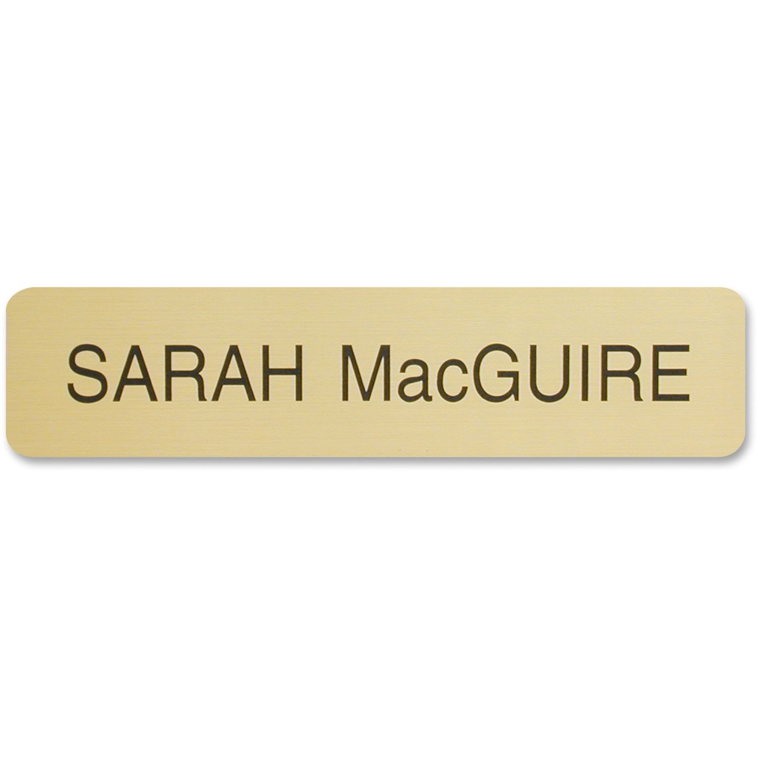 2"x8" Designer Name Plate Only 1 Each, 8" Width x 2" Height, Rectangular Shape, Rounded Corner, Plastic, Assorted