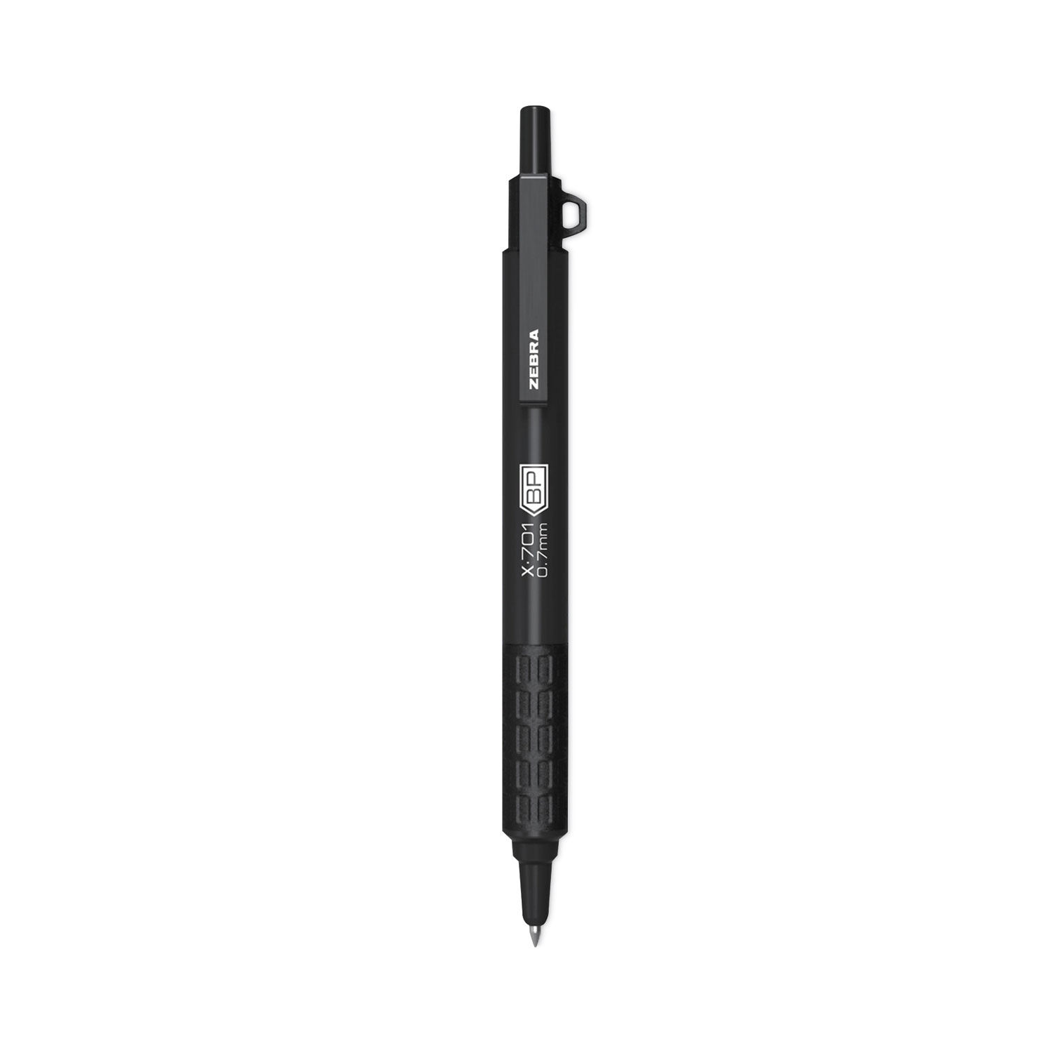 X-701 Ballpoint Pen Retractable, Fine 0.7 mm, Black Ink, Black Barrel